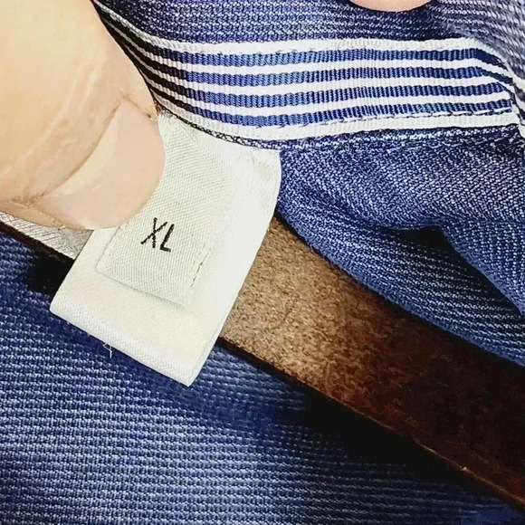 Armani Collezioni Chambray Button down Long sleeve  Men's Dress Shirt XL - Picture 6 of 8